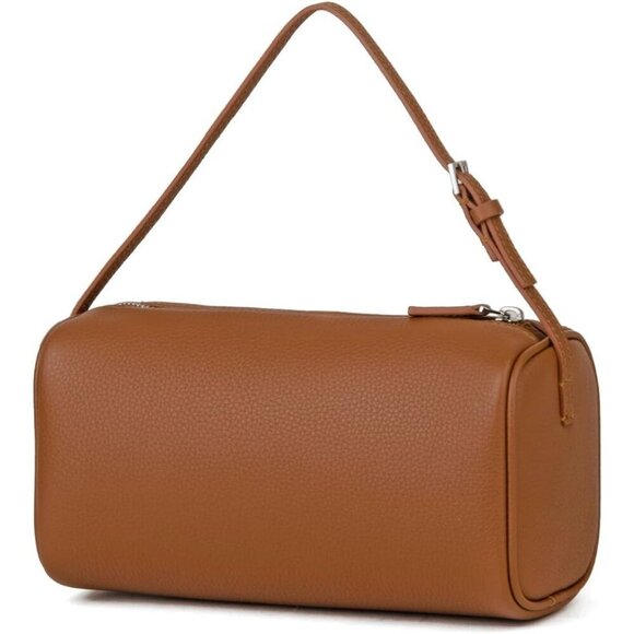 Handbags - Women Caramel-lychee Pattern Crossbody Purse with Adjustable Strap Full-Leather